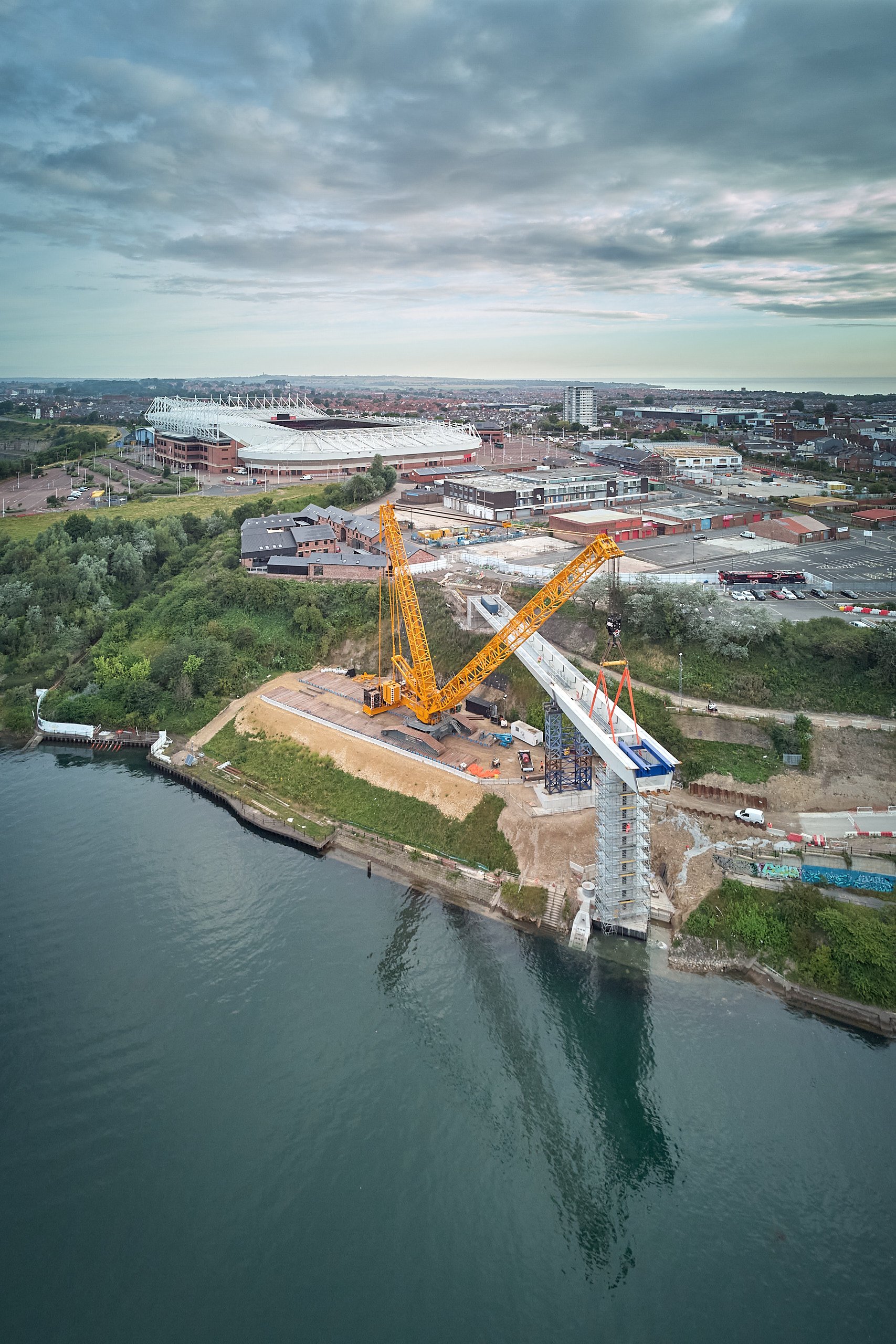 Aerial view of Keel Crossing under construction, Sunderland