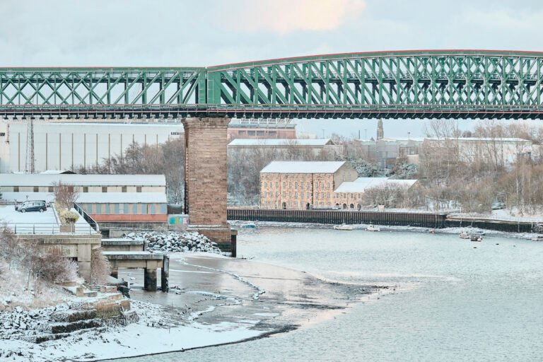 Queen Alexandra Bridge dusted with snow at Deptford, Sunderland - January, Sunderland Calendar 2027